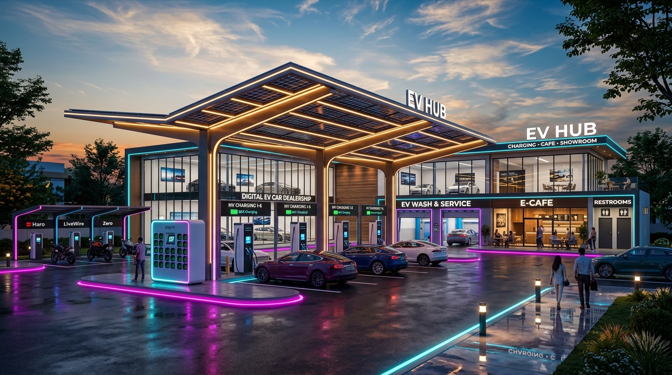 EV HUB 3D Architectural Visualization